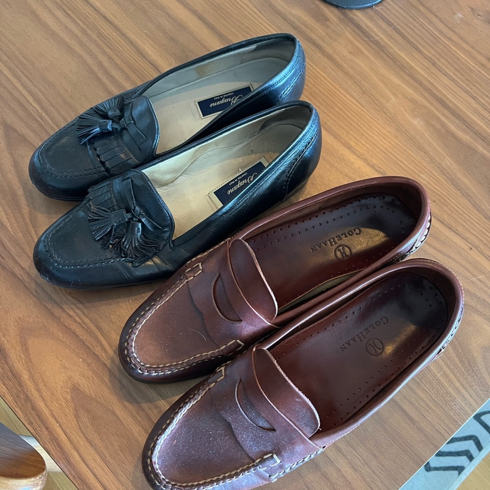 Cole Haan Brown and Black Loafers Timeless Slip-Ons